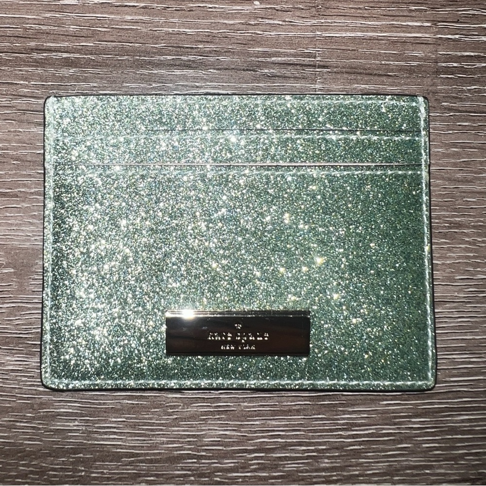 Kate Spade Green Glitter Card Case